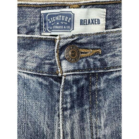 Levi’s Strauss & Co. Signature Men's Relaxed Fit Jeans 34x30 Medium Wash Denim - Picture 3 of 13